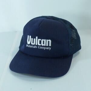 VTG Vulcan Materials Company Embroidered Mesh Trucker Snapback Cap Hat Blue